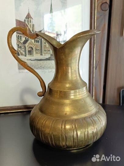 Винтажный латунный кувшин, Германия