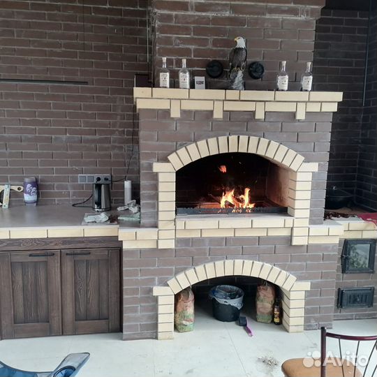Печи камины барбекю из кирпича