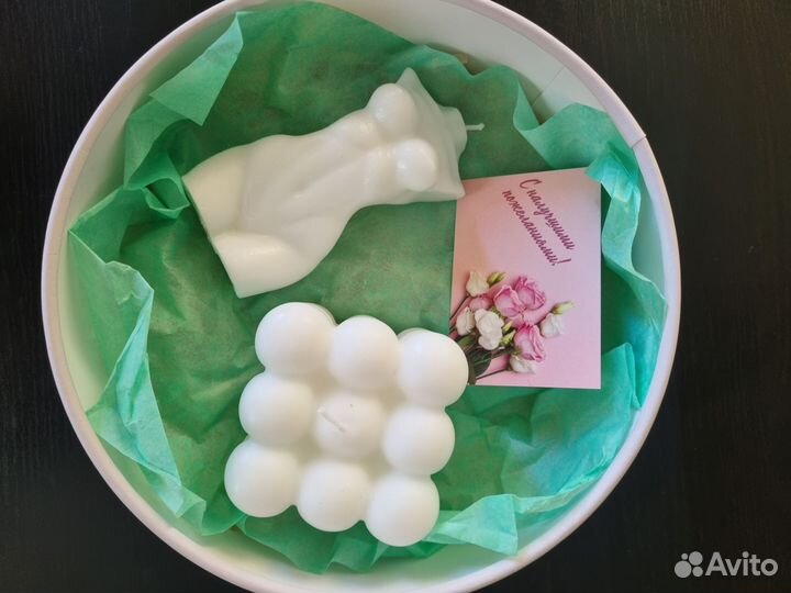 Нежный набор из свечей ручной работы