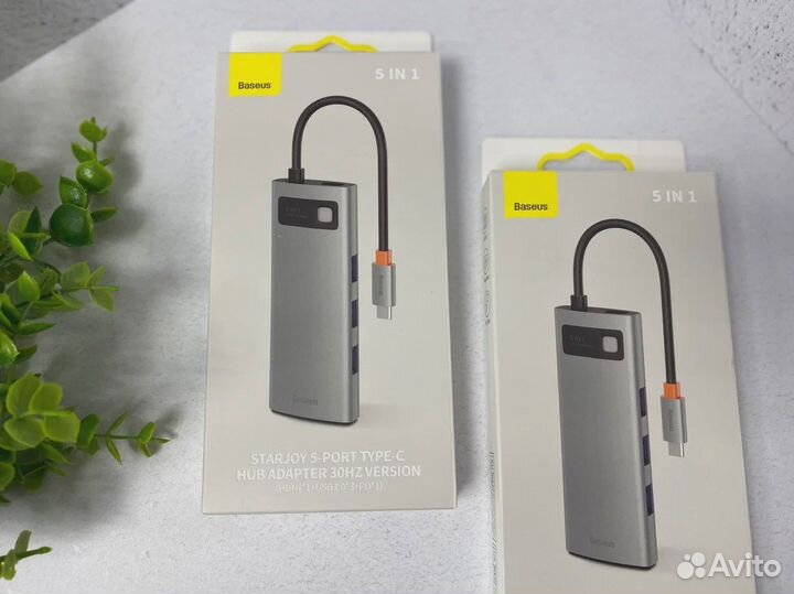 USB HUB Baseus Metal Gleam 5-in-1 Type-C 100W /Хаб