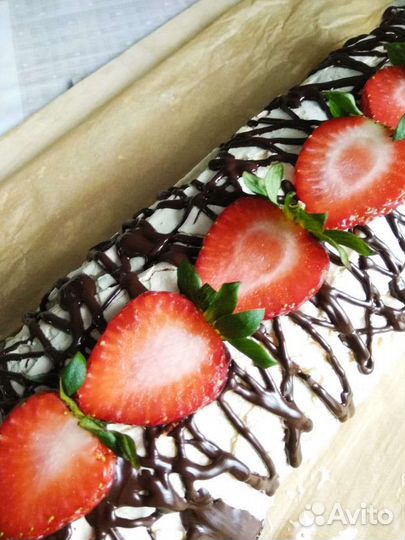 Меренговый рулет и зефир