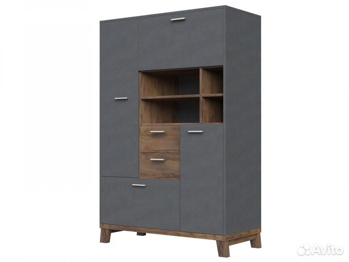 Комод высокий 4 двери 2 ящика Монтана