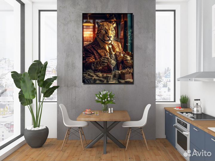 Картина на холсте Животные в костюмах, звери