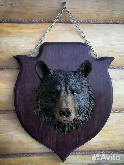 Медальоны лев, медведь, волк на стену