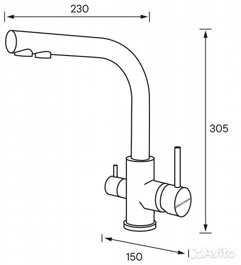 Смеситель для кухни Paulmark Essen Es213011-401BR