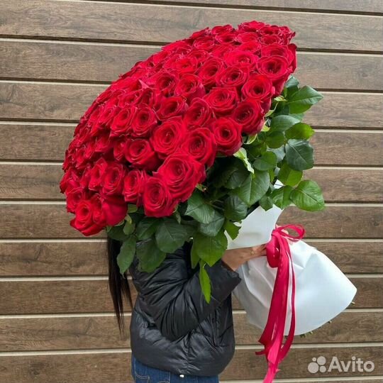 51 роза. Высокие розы. Розы 80 см, 90 см