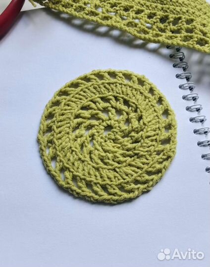 Подставка под стакан, коврик вязаный