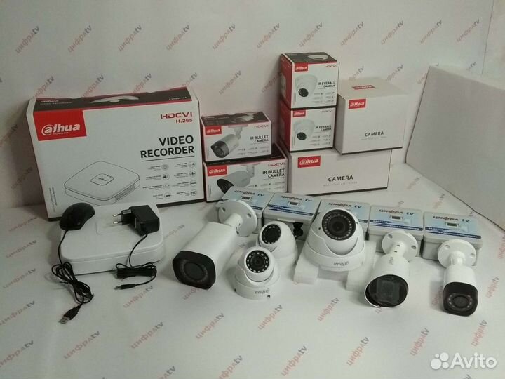 Комплект Видеонаблюдения 4/1Мп Dahua 6 камер варио