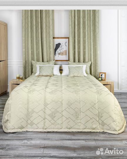 Покрывало плед новое Иззи Фисташка