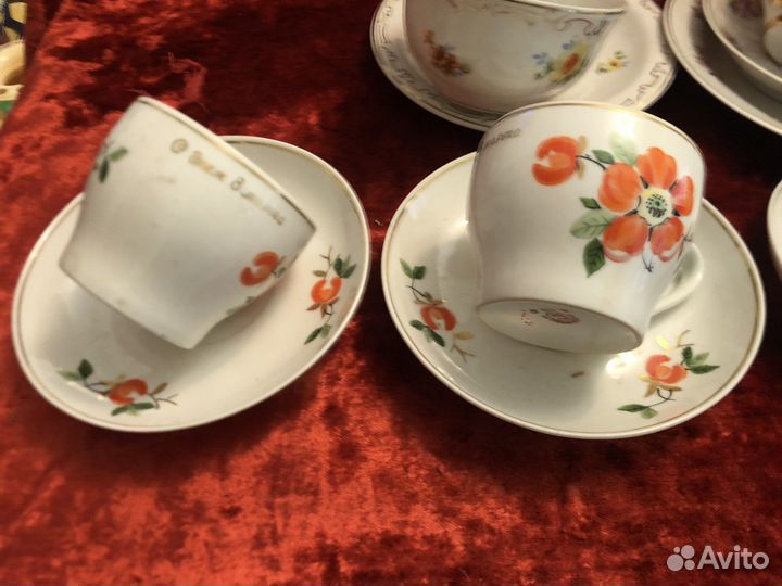 Чайна пара трио Песочное Рига дз Дулево