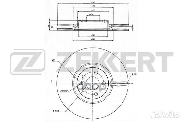 Диск торм. перед. Volvo S90 II 16- V90 II 16