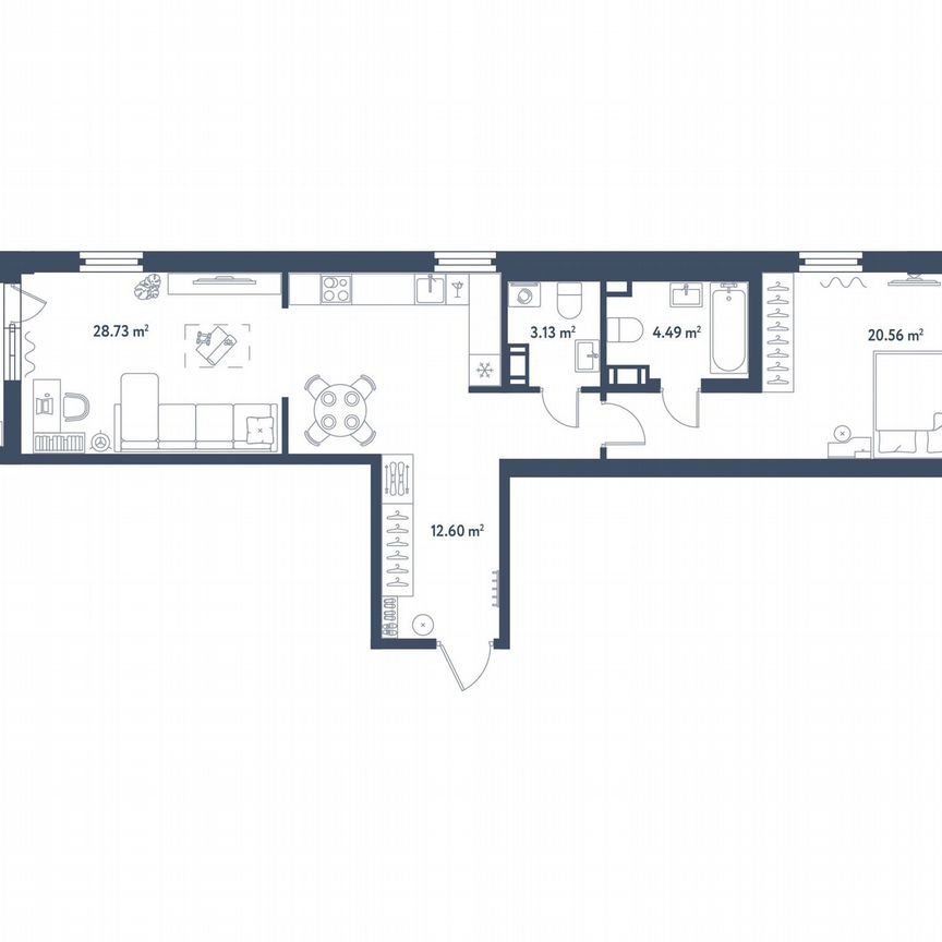 1-к. квартира, 71,5 м², 6/11 эт.