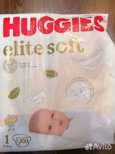 Подгузники Huggies Elite Soft 3-5кг, 1 размер
