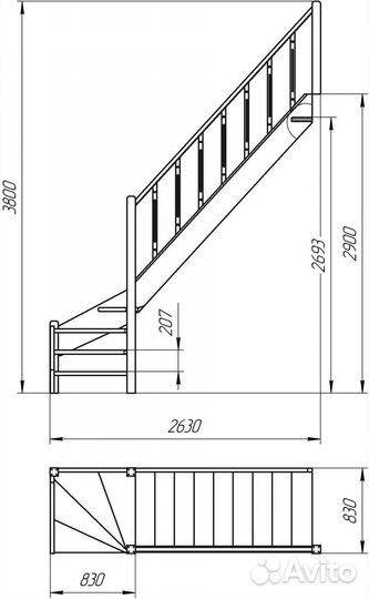 Деревянная лестница лес-07