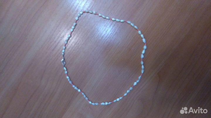 Бусы натуральный речной жемчуг+коралл + шкатулка