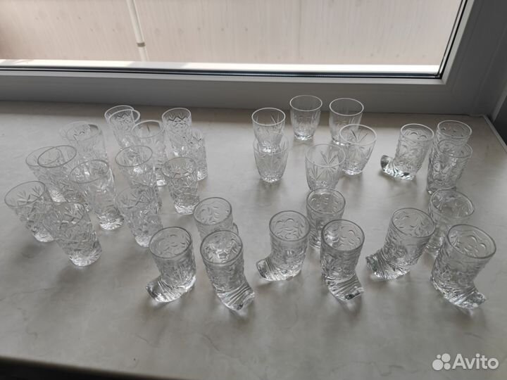 Рюмки хрусталь СССР 4 вида