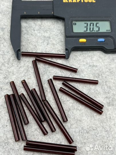 Винтажные стеклянные чешские трубочки