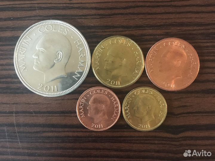 Набор монет 5 шт. 2011 год Остров Ланди