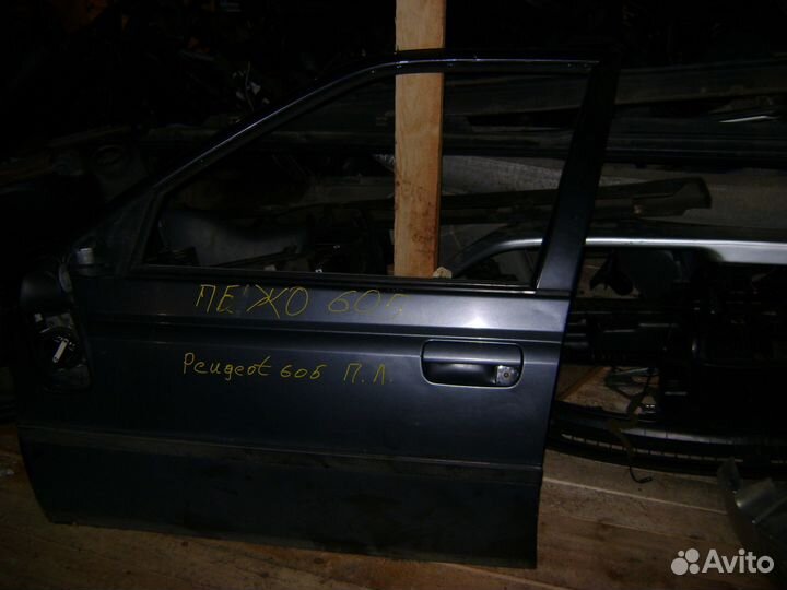 Дверь передняя левая Пежо 605 Peugeot 605 серый