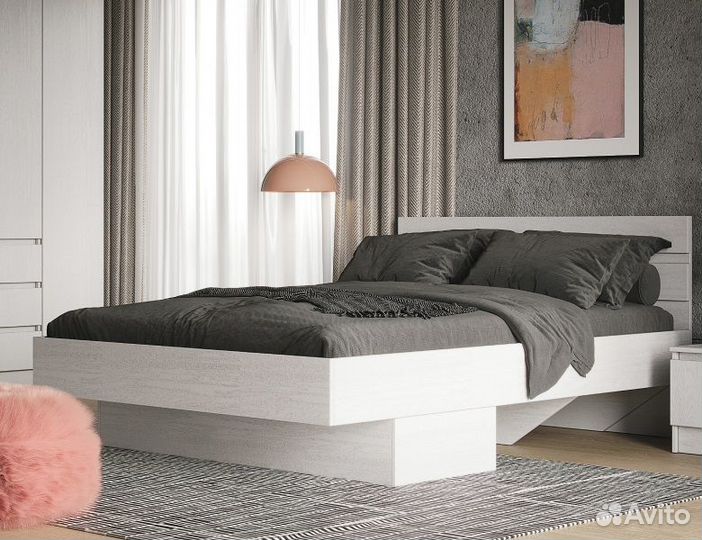 Кровать Акация 1.6 м белая