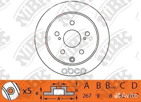 Торм.диск зад. RN1489 NiBK