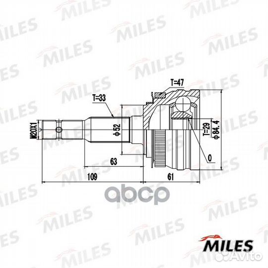 ШРУС daewoo espero 1.8-2.0L 95-99 нар. GA20544