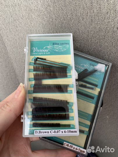 Ресницы для наращивания ресниц тёмно-коричневые