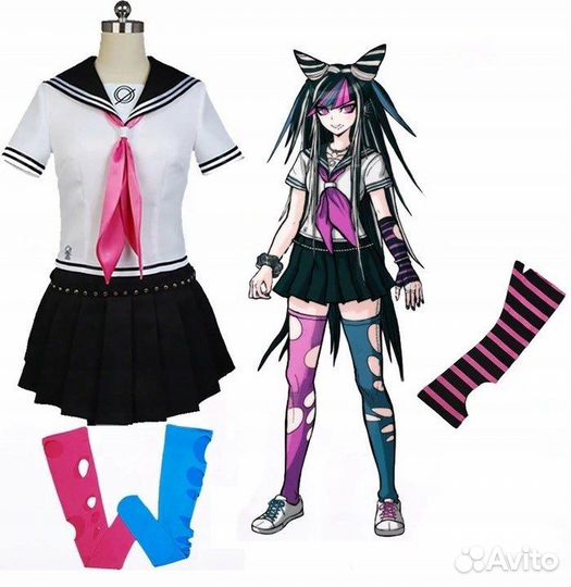 Косплей Ибуки Миоды Костюм,парик данганронпа