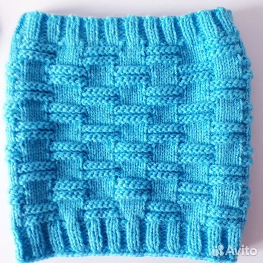 Вязаный комплект шапка и снуд осень-весна