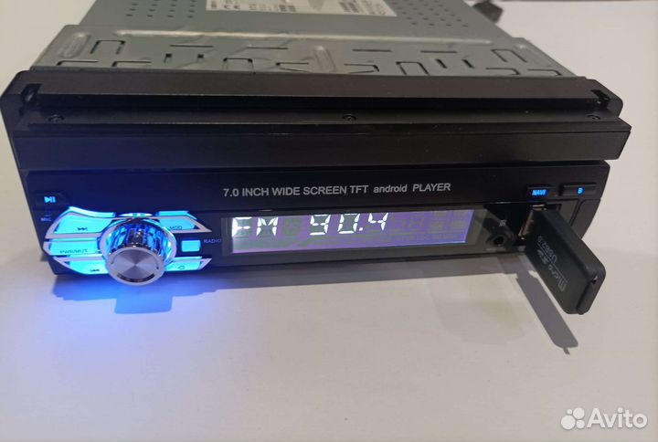 Магнитола android 1din с выдвижным экраном 2/32гб