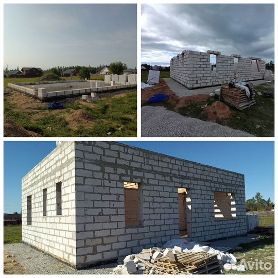 Фундаменты, кладка, каркасы, кровли