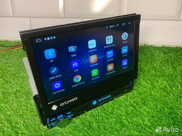 Магнитола андроид с выдвижным экраном 1х16GB