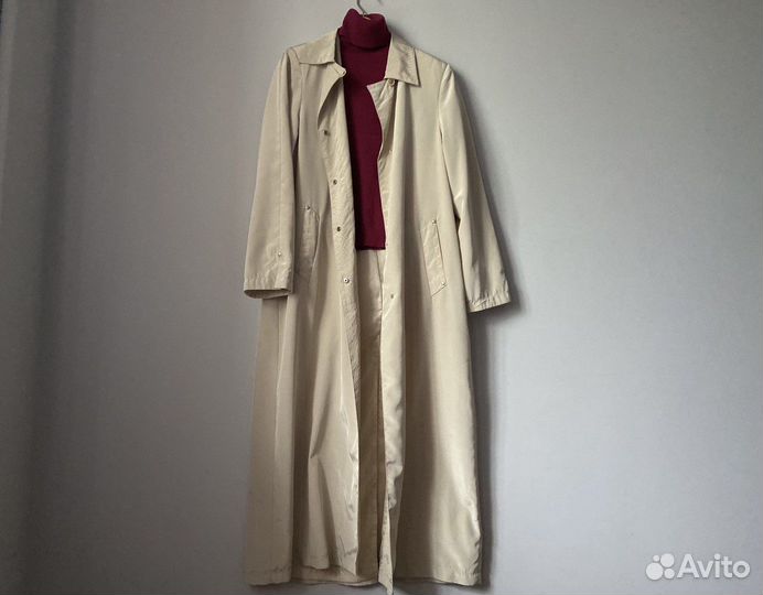 Женский плащ бежевый лёгкий 52-54 макси