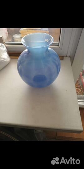 Графин хрустальный и ваза СССР цветное стекло