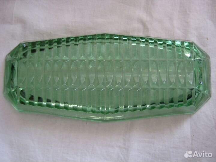 Селедочница бсз зеленое стекло СССР