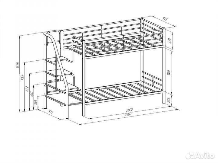 Кровать двухъярусная Толедо