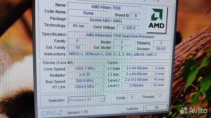 Процессор amd athlon 7550 2х ядра