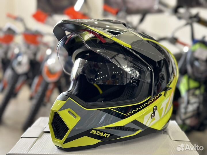 Шлем кроссовый ataki JK802 Motard NEW