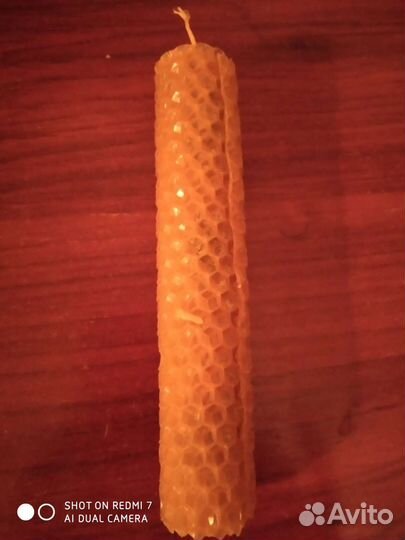 Свеча натуральная,медовая, из вощины