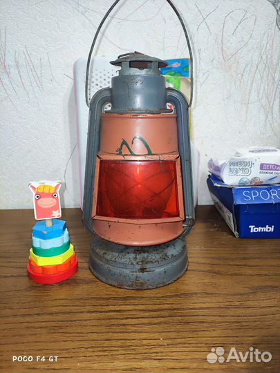 Керосиновая лампа СССР сигнальная Редкая Клеймо