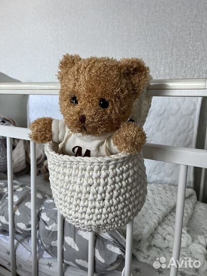 Вязаная корзина-карман