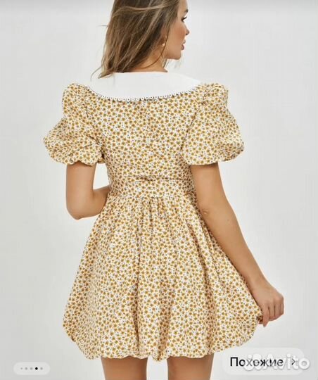 Летнее легкое короткое хлопковое платье