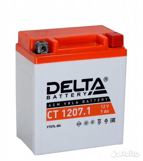 Аккумулятор delta ст-1207.1 12V7 А/ч о.п