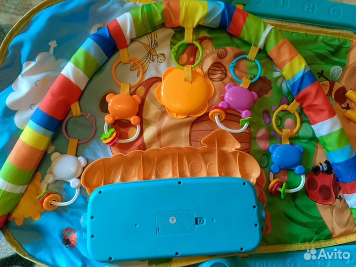 Детский коврик игровой, развивающий, музыкальный