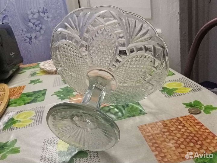 Ваза для фруктов на ножке СССР