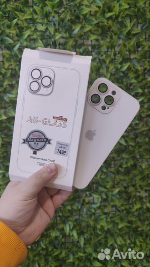 Чехол Стеклянный MagSafe iPhone 14 Pro Max