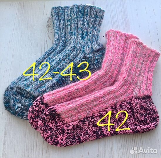 Теплые вязаные шерстяные носки, размер 42-43