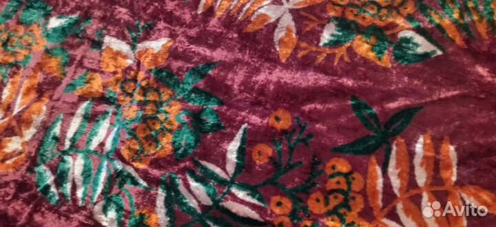 Ковёр, покрывало скатерть рябина плюшевая. плюш СС