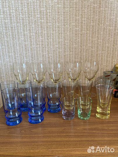 Фужеры бокалы цветное стекло СССР