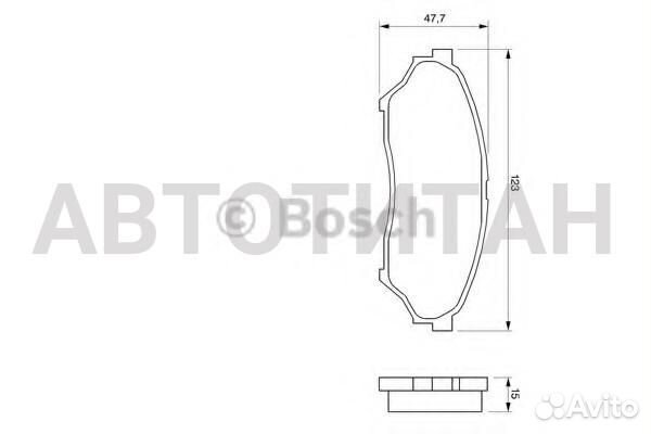 0 986 424 713 колодки дисковые передние 123x15.5x4